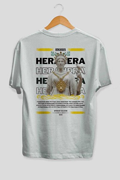 Ankhises Μπλουζάκι Hera 2 Mythology με στάμπα στην πλάτη, λευκό, oversized, α...