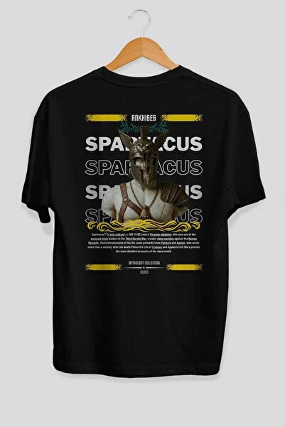Ankhises Tricou oversize Spartacus 1 Mythology cu imprimeu pe spate, pentru b...