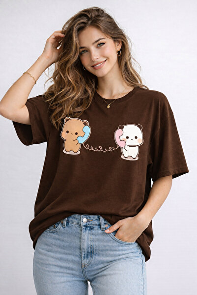 ArtYus Cute Teddy Bear Character Printed Cotton Relaxed Fit Round Neck Unisex...