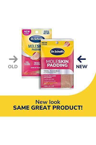Dr. Scholl's Moleskin Padding, 3 Strips, Can Be Cut to Any Size