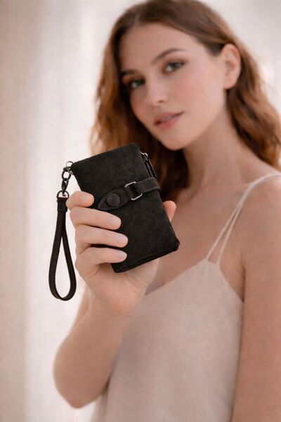 Lexa Aksesuar Soft Imported Leather Nubuck Multi-Use Wallet with Plenty of Ca...