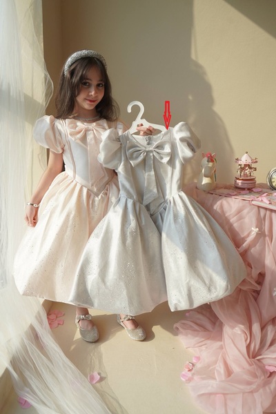 Banuta فستان رصاصي بتصميم كلاسيك خصر V