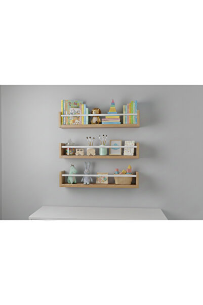 EGN WOODS 50X9X3 Atlantic Pine Mdf Baby Room Organizer Children's Room Montes...