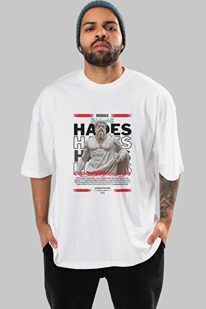 Ankhises Hades 2 Mitologija prednja strana Štampano Bela Oversize kroj T-shir...