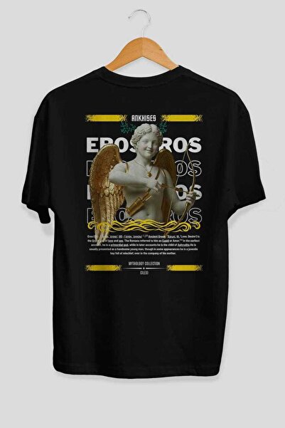 Ankhises Eros Mitologija Leđa Štampano Crna Oversize kroj T-shirt Muškarci Že...