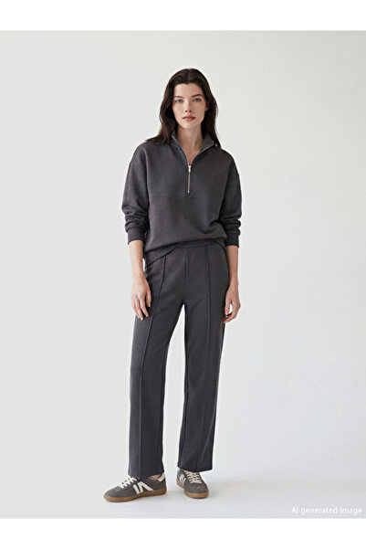 LC Waikiki Rmz Gi̇yi̇m Farkiyla Soft Touch Women's Sweatpants with Waist Cord