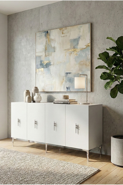 CENEYRA KA1527BS SALKIM150 KONSOL, KAHVE KÖŞESİ, TV SEHPASI VE DOLAP BEYAZ-SI...