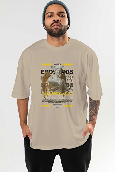Ankhises Eros Mythology Front Printed Oversize T-Shirt Men Women Cotton Crew ...