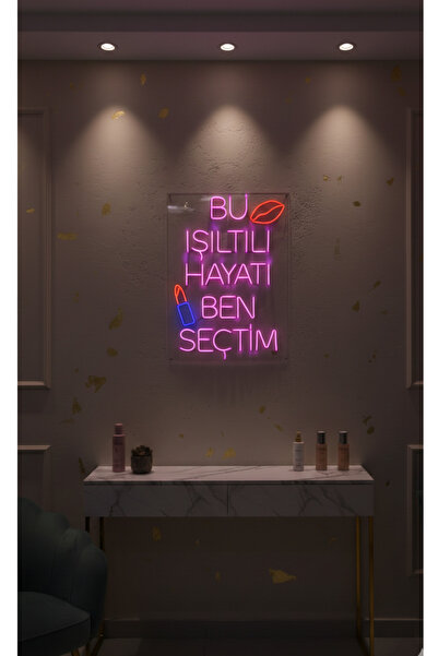 dekoraven Bu Işıltılı Hayatı Ben Seçtim Neon Işıklı Tabela Güzellik Merkezi/K...