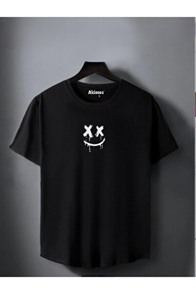 ALCİNOUS Unisex Cotton Skirt Oval Printed T-Shirt