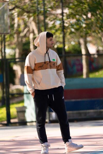 Nani Collection Taş&krem Oversize Unisex Sweatshirt