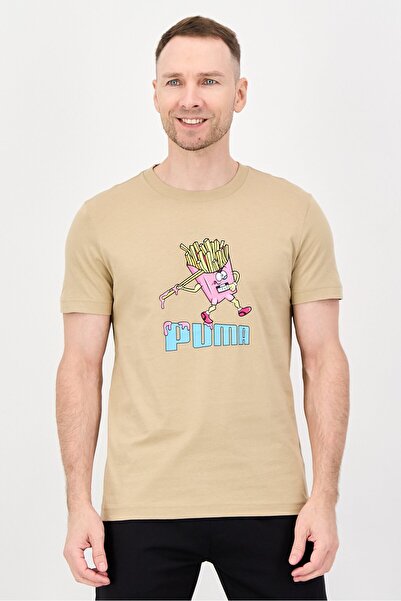 Puma Men Sportswear Fit Short Sleeve Outdoor T-Shirts, Light Brown