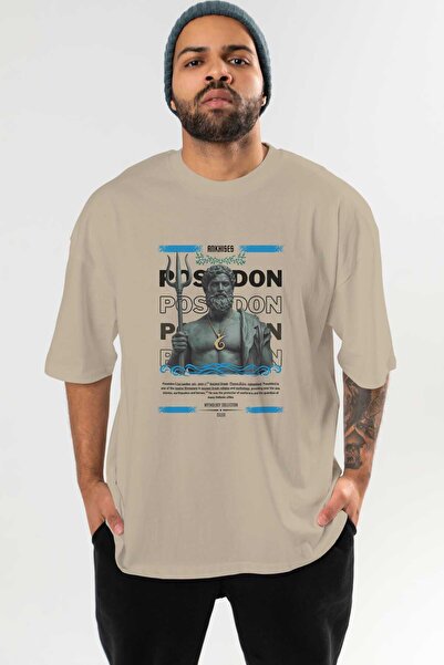 Ankhises Poseidon 1 Mythology Front Printed Oversize T-Shirt Men Women Cotton...