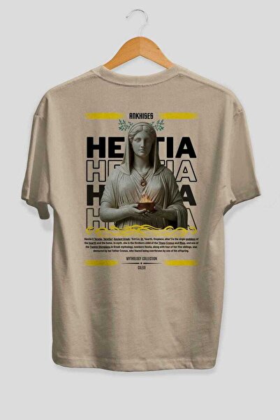 Ankhises Tricou oversize bej cu imprimeu pe spate Hestia 1 Mythology, pentru ...