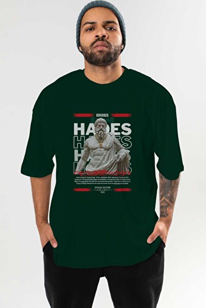 Ankhises Hades 2 Mitology Tricou verde oversize imprimat pe față Bărbați Feme...