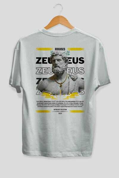Ankhises Zeus 3 Mythology Μπλουζάκι με στάμπα στην πλάτη Λευκό Oversize Ανδρι...
