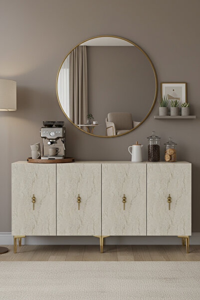 CENEYRA KA1527BTG SALKIM150 KONSOL, KAHVE KÖŞESİ, TV SEHPASI VE DOLAP BEYAZ-T...