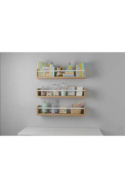 EGN WOODS 40X9X3 Atlantic Pine Mdf Baby Room Organizer Children's Room Montes...