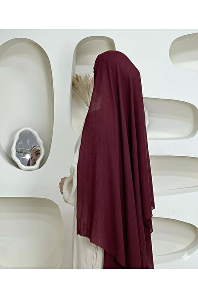 MAHZA DESIGN Düz Renk Bambu Kraş Şal Bordo