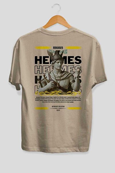 Ankhises Μπλουζάκι Hermes 2 Mythology με στάμπα στην πλάτη, μπεζ, oversized, ...