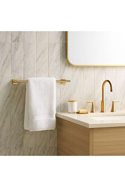 banyosepeti Orion Gold Uzun Havluluk – Banyo Havlusu Uyumlu, Duvara Monte, Mo...