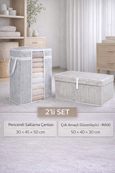 PONÇİK BEBEK Set od 2 – Organizator za odlaganje odeće sa prozorima Torba i v...