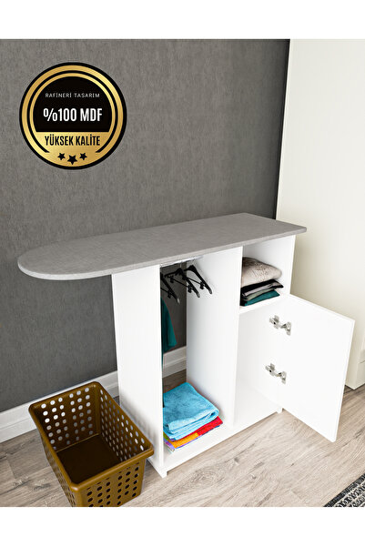 Saatistan Pratik ve şık Event ütü masası, dolaplı askılı, sağlam ve kullanışlı