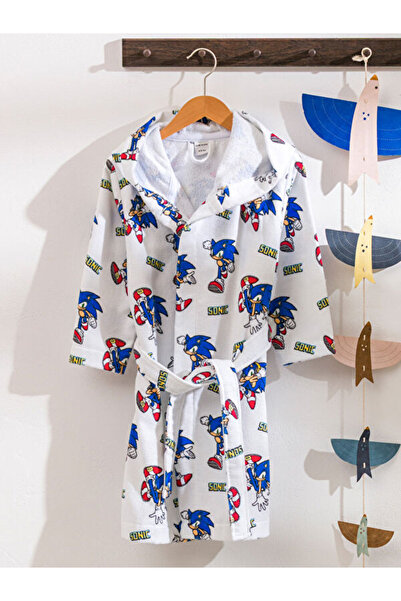 LC Waikiki Rmz Gi̇yi̇m Farkiyla Sonic Printed Girls' Bathrobe