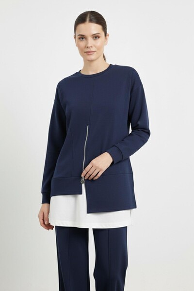 Puane Жіночий комплект туніки та брюк із застібкою-блискавкою