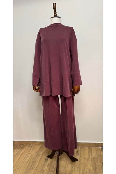 Puane Women's Slit Detailed Tunic Pants Set