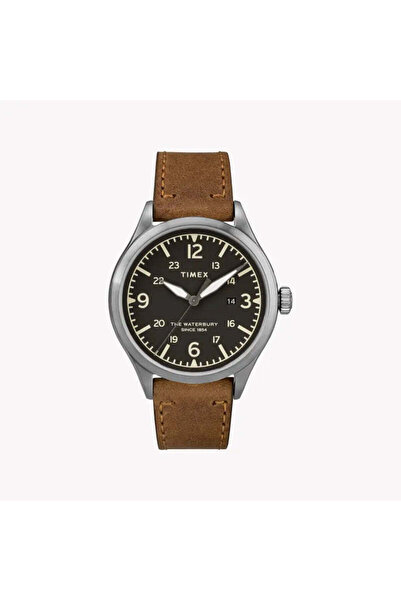 Timex ساعة جلدية للجنسين، مينا أسود | Tw2r71200