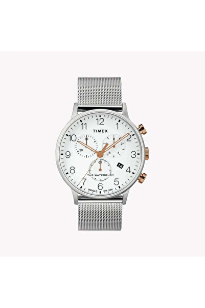 Timex Men's Silver Stainless Steel Watch, White Dial | Tw2t36700