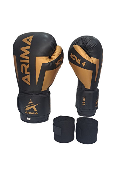 ARIMA Nova-4 Boks Kickboks Muaythai Eldiveni + Bandaj 3.5mt 2li Set (4oz-6oz-...