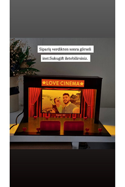 Sukugift Kişiye özel resimli ve ışıklı sinema 14 Şubat sevgiliye özel hediye
