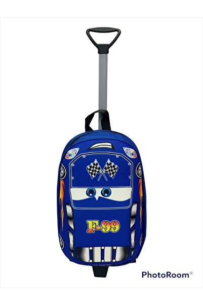 Şımarık ARABA DESENLİ ERKEK ÇOCUK ÇEKÇEKLİ ÇANTA