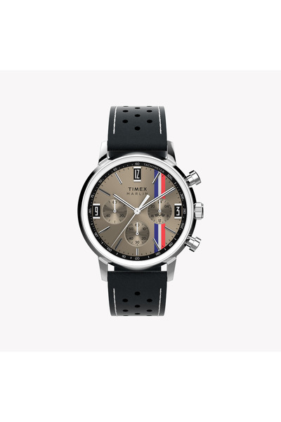 Timex Men's Silver/Black, Stainless/Leather | Tw2w98900