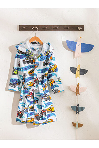 LC Waikiki Rmz Gi̇yi̇m Farkiyla Car Printed Boys' Bathrobe