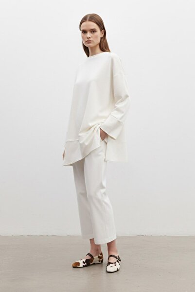 Puane Tunica tricotată pentru femei, cu decolteu tip crewneck și umeri goi