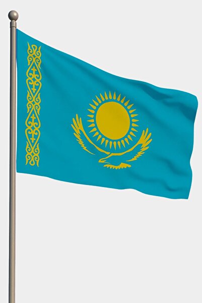 Kazakistan 50X75 Raşel Kumaş Gönder Bayrağı