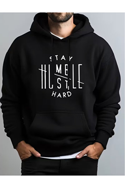 Oceanwear سترة رياضية سوداء أنيقة مطبوعة بأكمام طويلة وجيوب من STAY HARD
