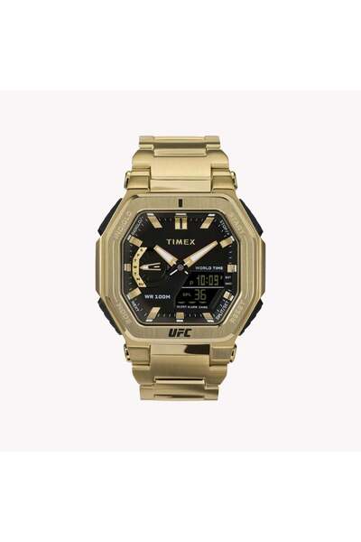 Timex Men's Gold Stainless Steel Watch, Black Dial | Tw2v84500