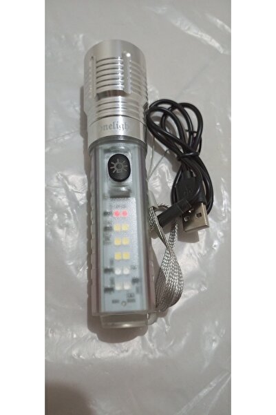 MULTİFUNCTİONAR El Feneri Multi Fonksiyonlu Beyaz Lazer Beyaz Led Kırmızı Ve ...