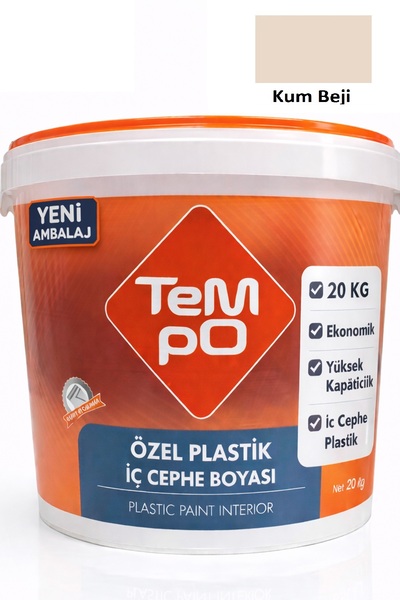 Tempo İç Cephe Plastik Boya 20 KG – Ekonomik, Mat- Kum Beji