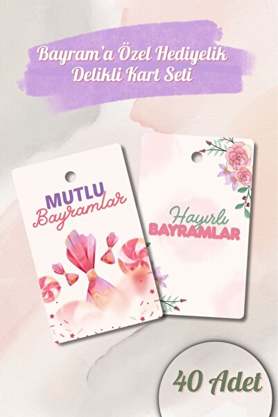 Sticker Ekspres Ramazan Bayramı Tebrik - Not - Hediye Paketleme Kartı 40 Adet...