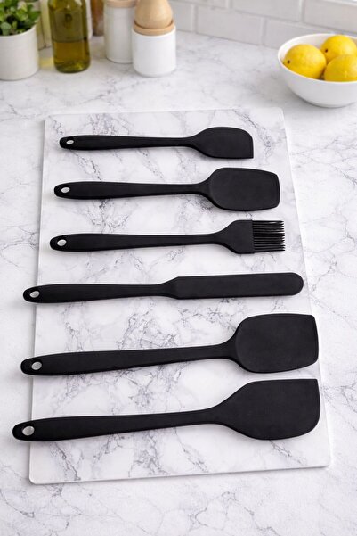 BZK Set of 6 Fireproof Non-Stick Silicone Sets Spoon Knife Spatula Set