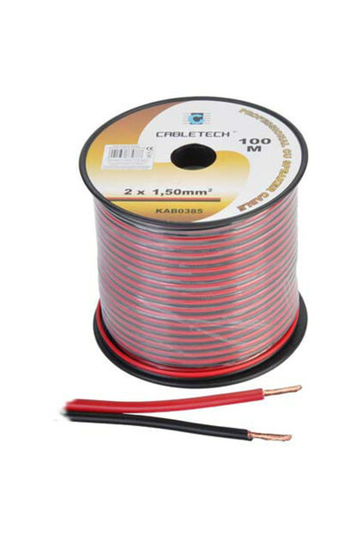 Cabletech CABLU DIFUZOR CUPRU 2X1.50MM ROSU/NEGRU 100M