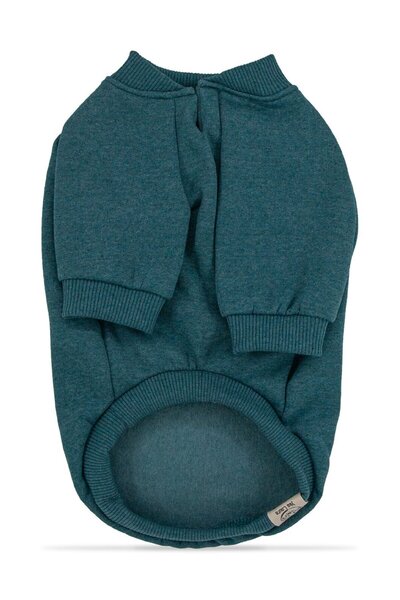 YES LAURA Petrol green hoodless sweatshirt