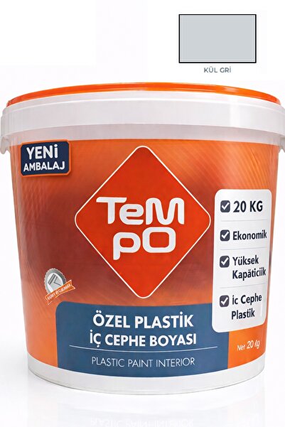 Tempo İç Cephe Plastik Boya 20 KG – Ekonomik, Mat - Kül Gri