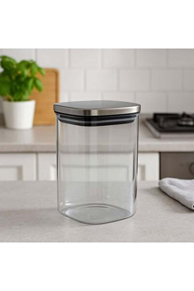 Generic Transparent Storage Container with Tight Metal Lid