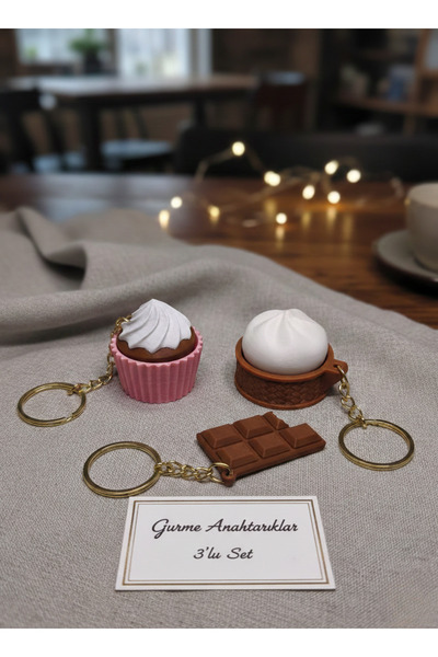 SteraDesign مجموعة من 3 سلاسل مفاتيح - 2 قطعة من كليكير فيدجيت (كاب كيك ومرنج...